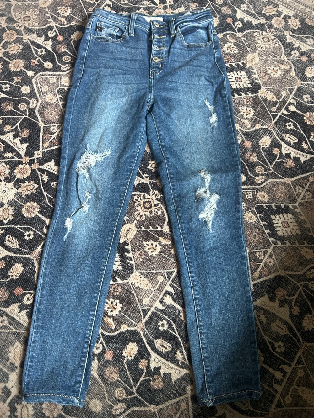 KanCan Women’s Skinny Distressed Jeans - Blue